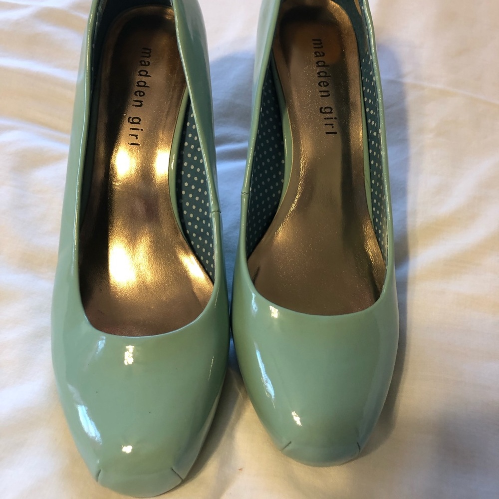 Madden Girl mint colored heels women’s size 8.5